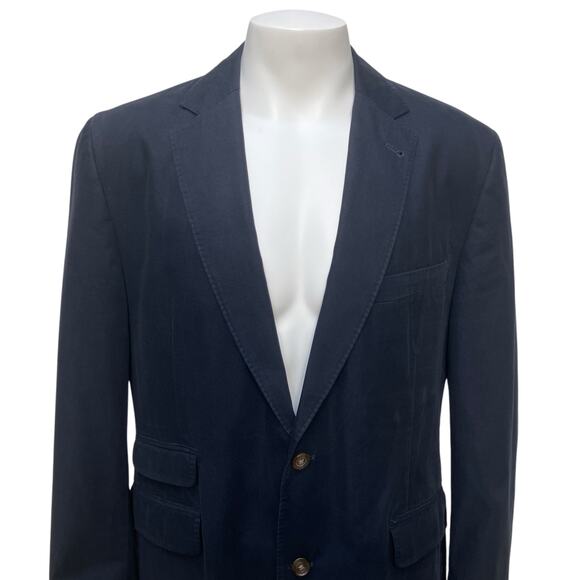 Kroon Blazer Jacket 42 R Black Sting Wash Two Button Cotton Careerwear Preppy - Picture 2 of 16